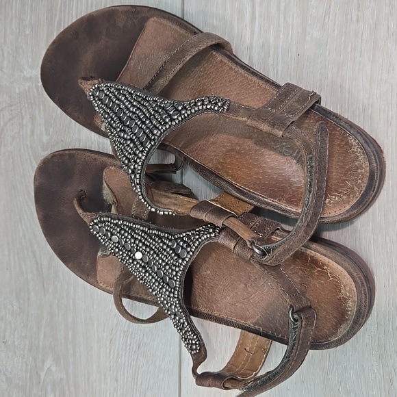 Aetrex Women Brown Beaded Thong Sandals Shoes Sz 39/8.5 - Picture 7 of 14
